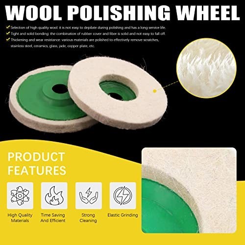 17 Pcs Polishing Buffer Wheels Set – Wool & Nylon Discs + 3 Compounds for Angle