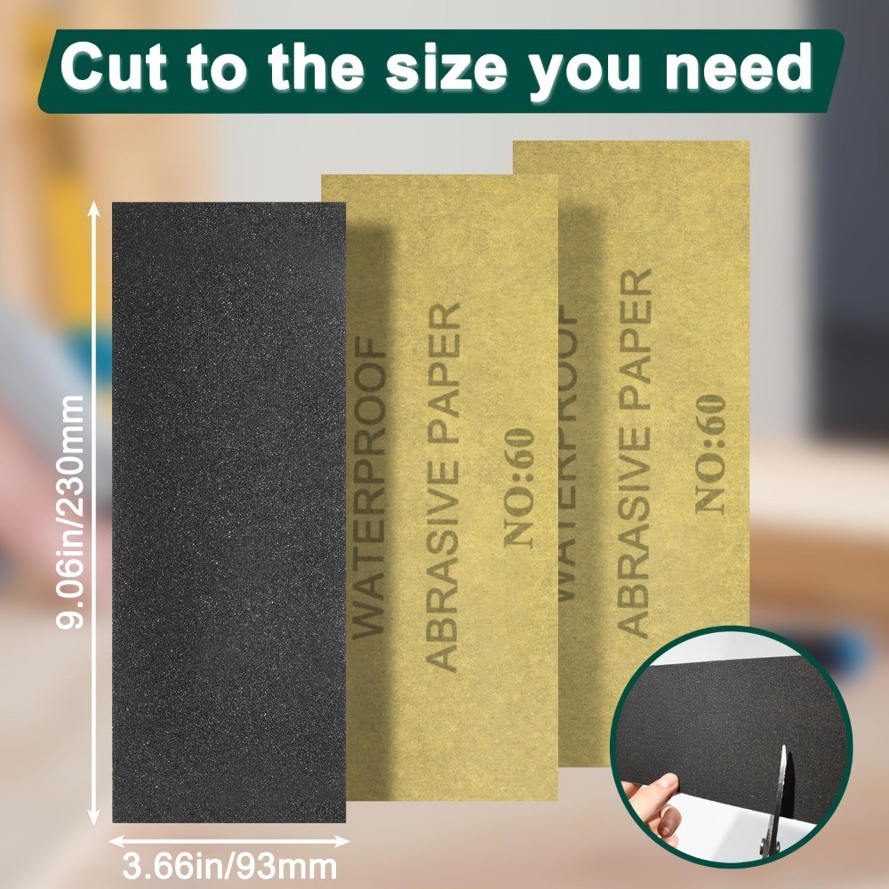 20PCS Sand Paper 60 Grit Sandpaper Sheets, 9 x 3.6 Inch Wet Dry Sandpaper