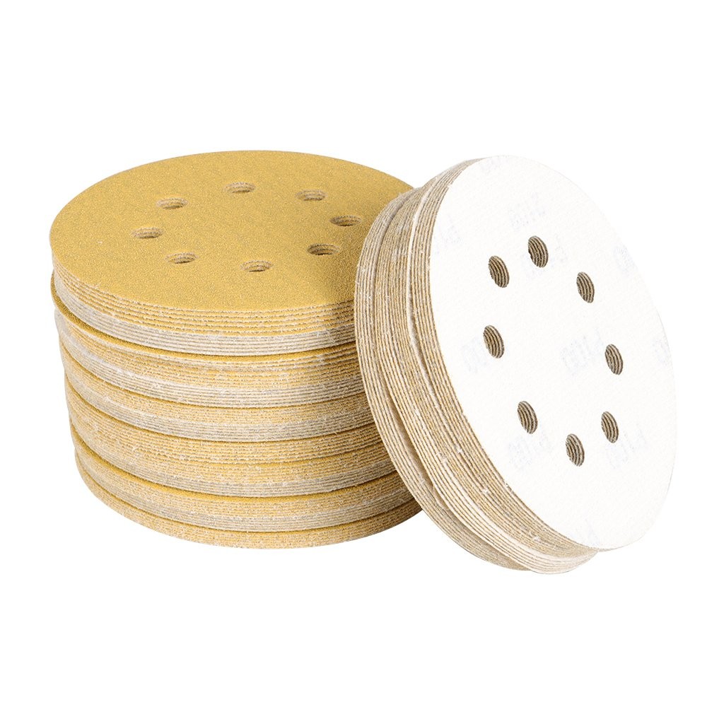 100 Pack Sanding Disc Sander Paper 8 Hole Hook And Loop Sanding Disc 100 Grit 5″