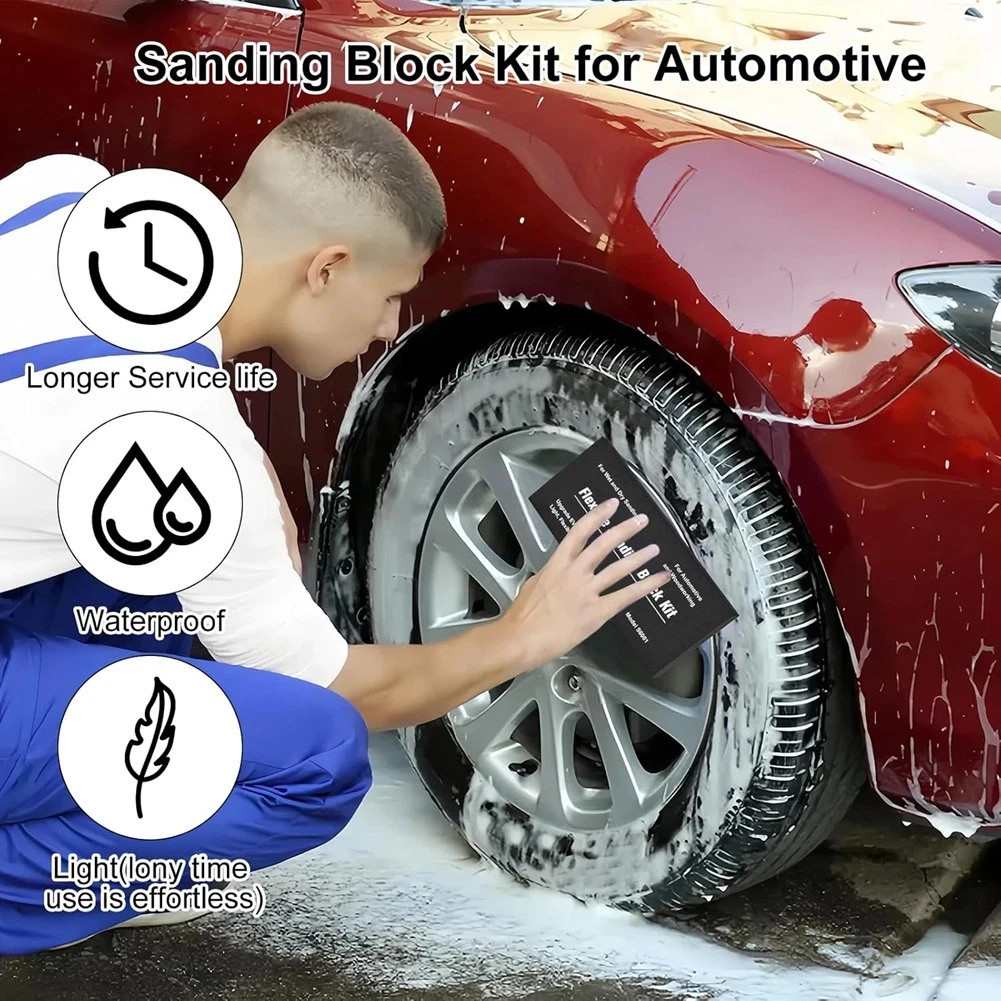 14Pcs Hand Sanding Block Set EVA Foam Wet or Dry for Automotive or Woodwork NEW