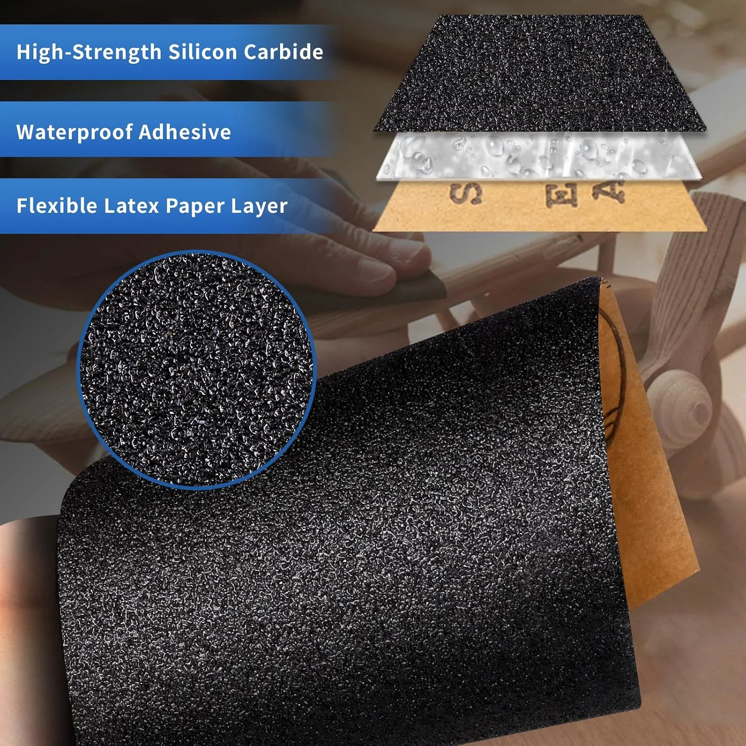 Wet Dry Sandpaper 30Pcs Ultra Fine Waterproof Sand Paper Sheets 9×3.6 Inch Inclu