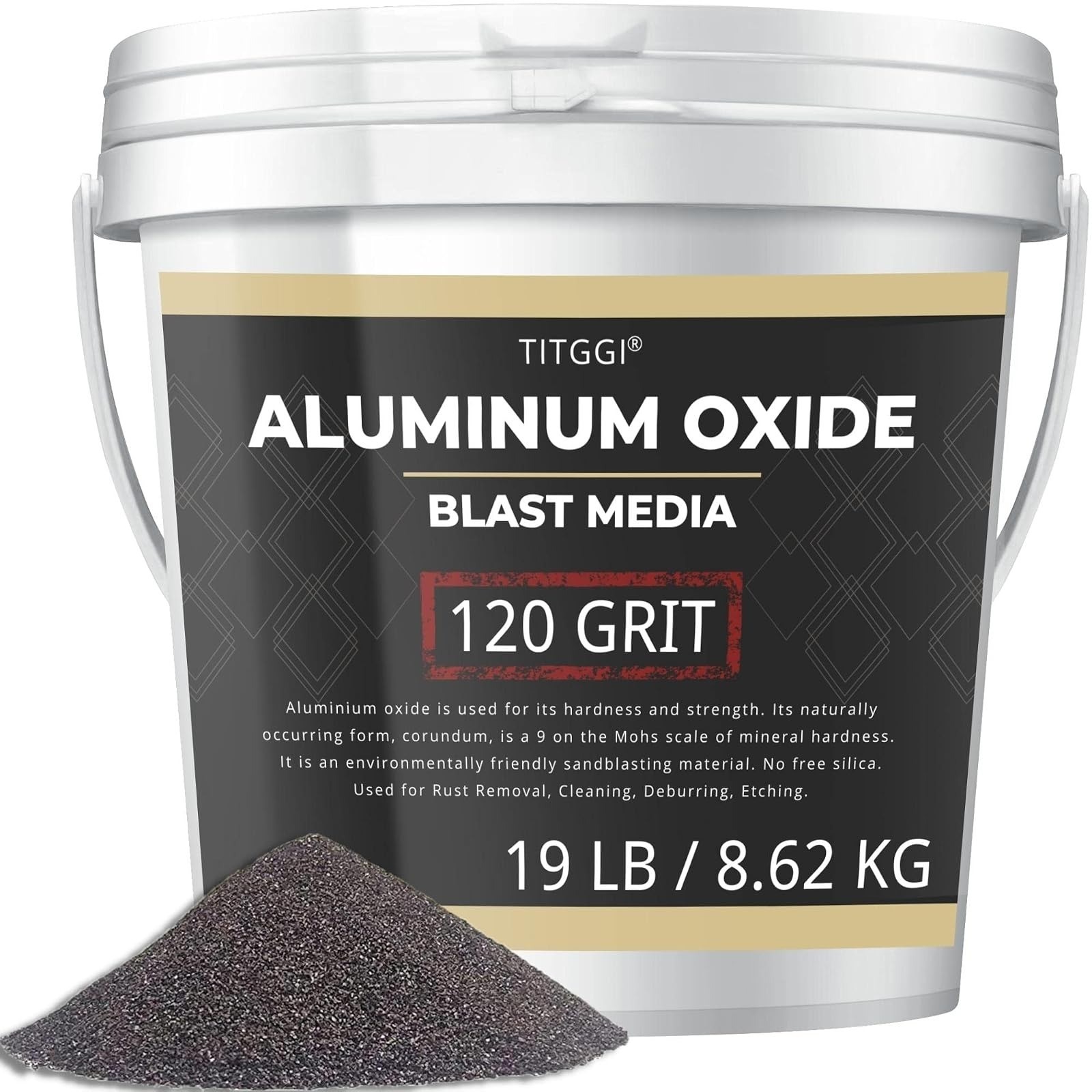 100 Grit Aluminum Oxide Sandblasting Media – 8 lb for Rust Removal