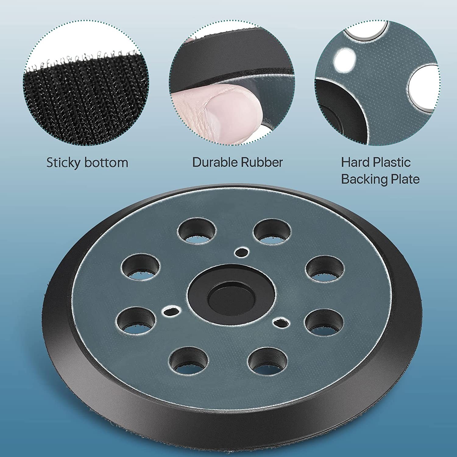 For Dewalt, Makita, Porter Cable 5 inch Orbital Sander Replacement Pad Hook Loop
