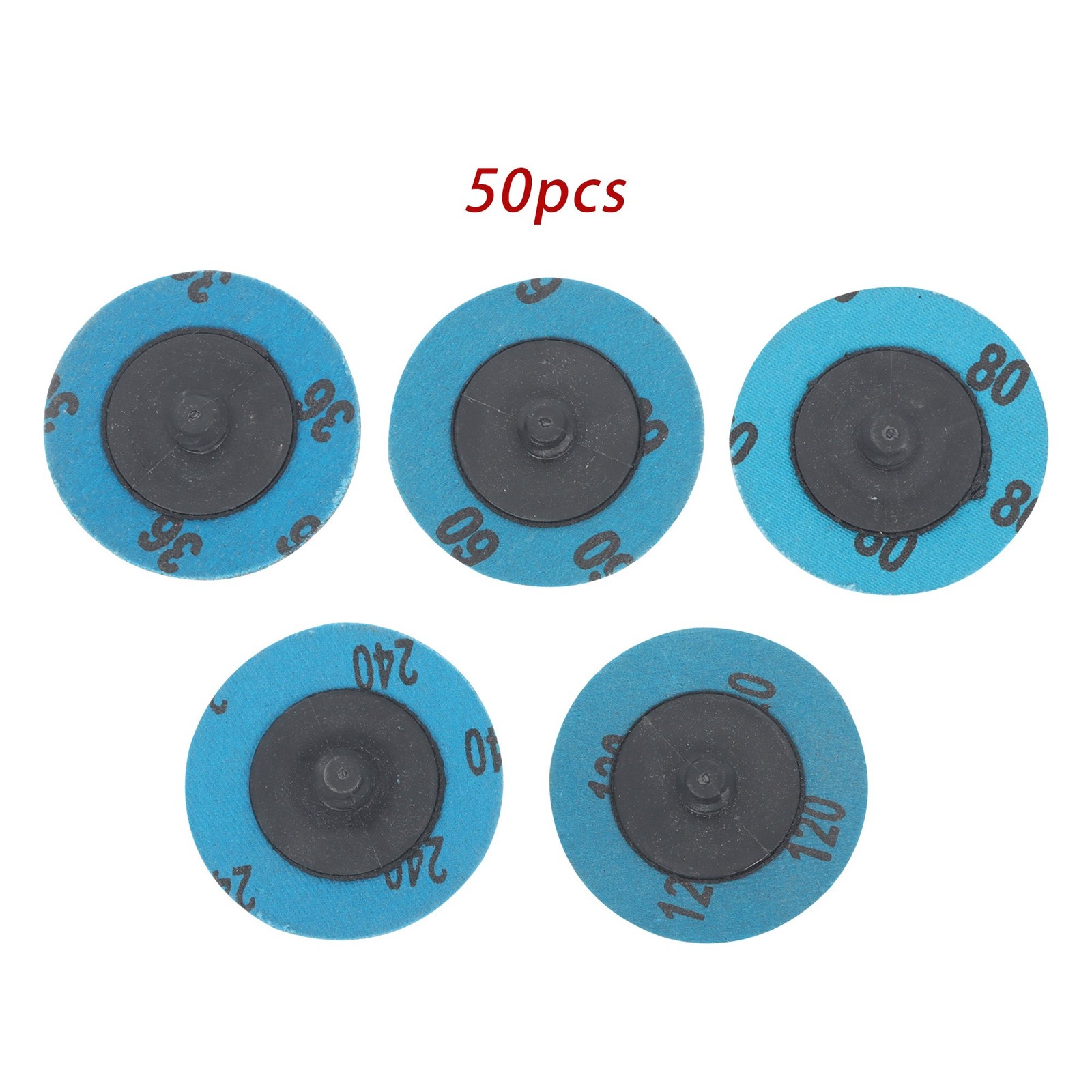 2Inch Roll Lock Quick Change Sanding Discs Set 36/60/80/120/240 Grit Set of 50