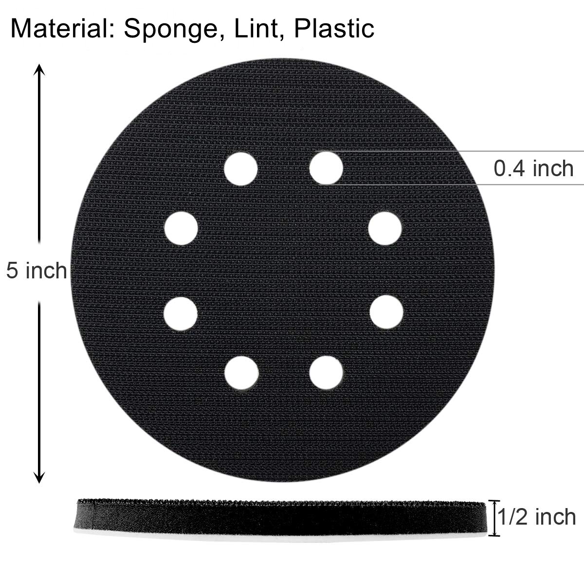 5 Pack 5 Inch 8 Holes Soft Density Foam Interface Pads Sponge Cushion Buffer Pad