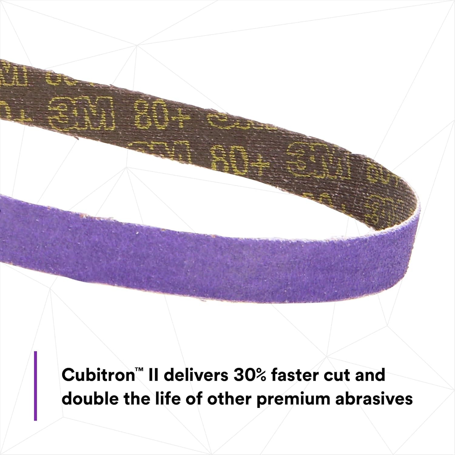 3M Cubitron II File Belt, 33446, 80+ Grit, 1/2 in x 18 in, File Belts, Resin Bon