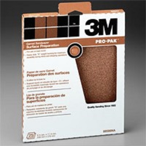 NEW 3M 88619 PRO PACK (25) SHEETS 9X11 GARNET 120C GRIT SANDPAPER 6086557