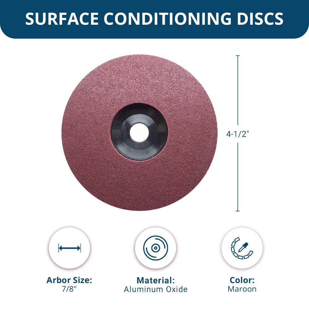 4-1/2″ Diameter Surface Preparation Non Woven Discs with 7/8″ Arbor for Die G…