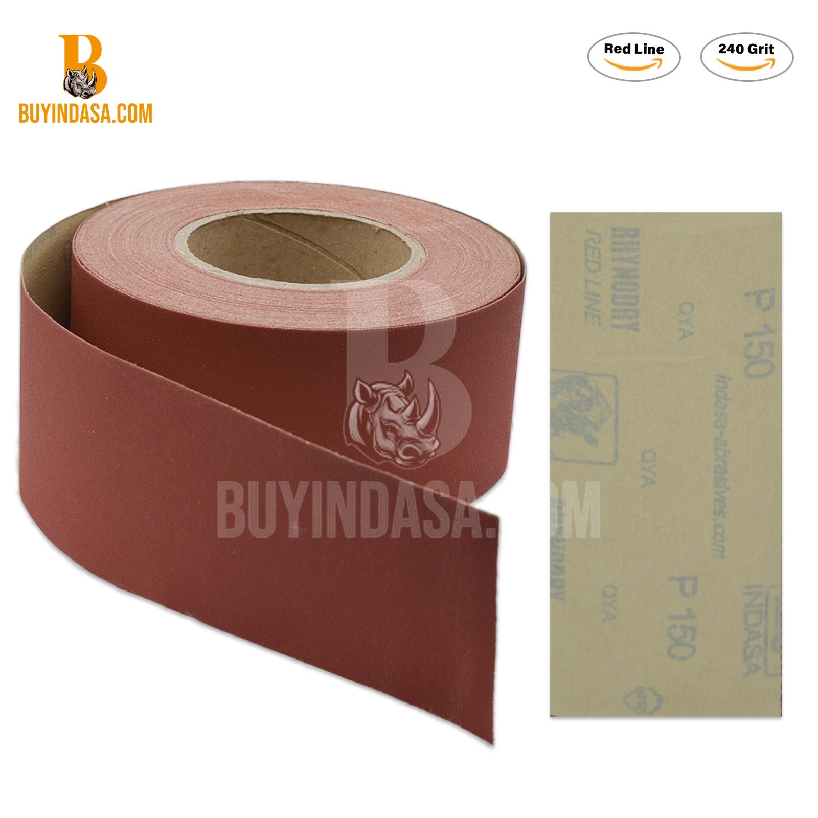 Indasa 2.75″ PSA Sandpaper Roll Rhynostick 27 Yard Rhynostick 36-600 Grit Range