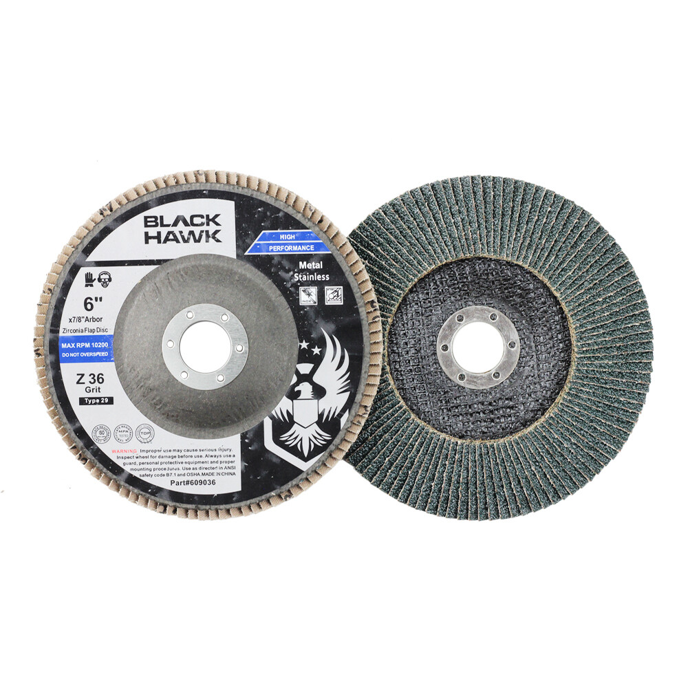 BHA 6″ x 7/8″ Zirconia Flap Discs Grinding Wheels for Angle Grinder T29 – 5 Pack