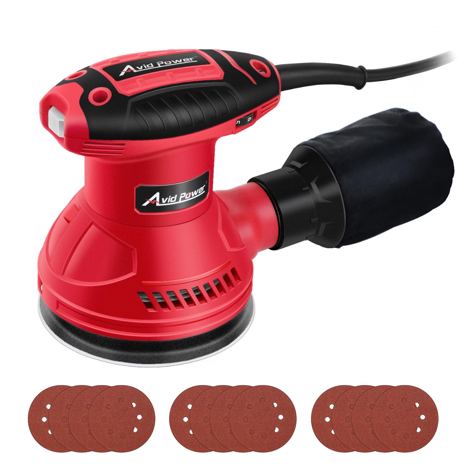 AVID POWER Orbital Sander 3.0 Amp 5 Inch Electric Sander Tool 6 Variable Speeds