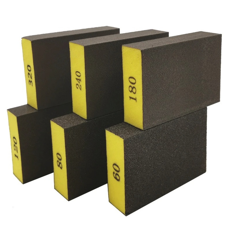 6pcs Sanding Sponge Block Set (60/80/120/180/240/320 Grit) – NEW