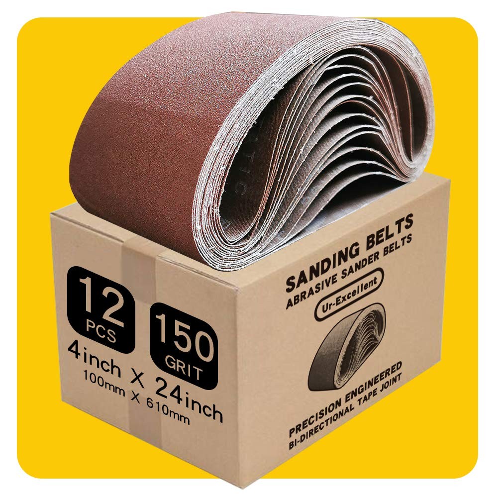 4 x 24 Inch 150 Grit Sanding Belt | Premium Aluminum Oxide Sanding Belt | Pre…