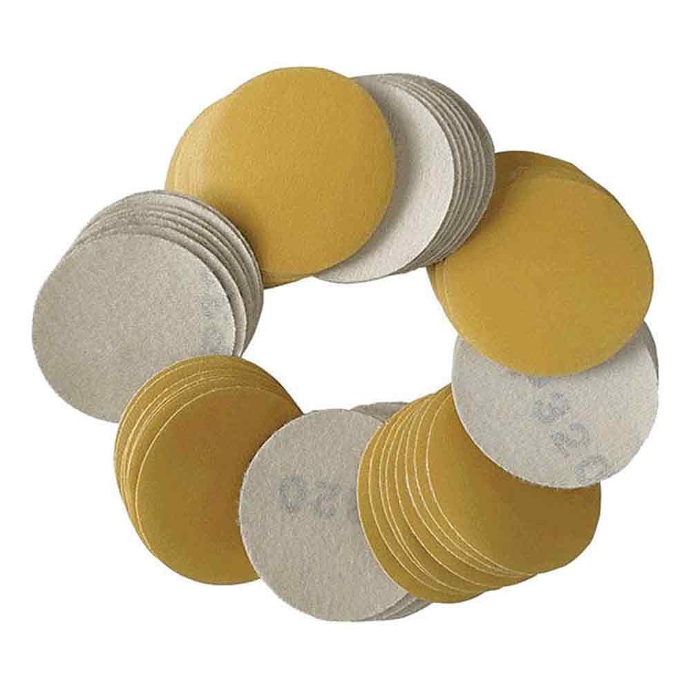 50mm 2″ Gold Sanding Discs Hook Loop Orbital Sander Pads 60 80 100-1000 Grit