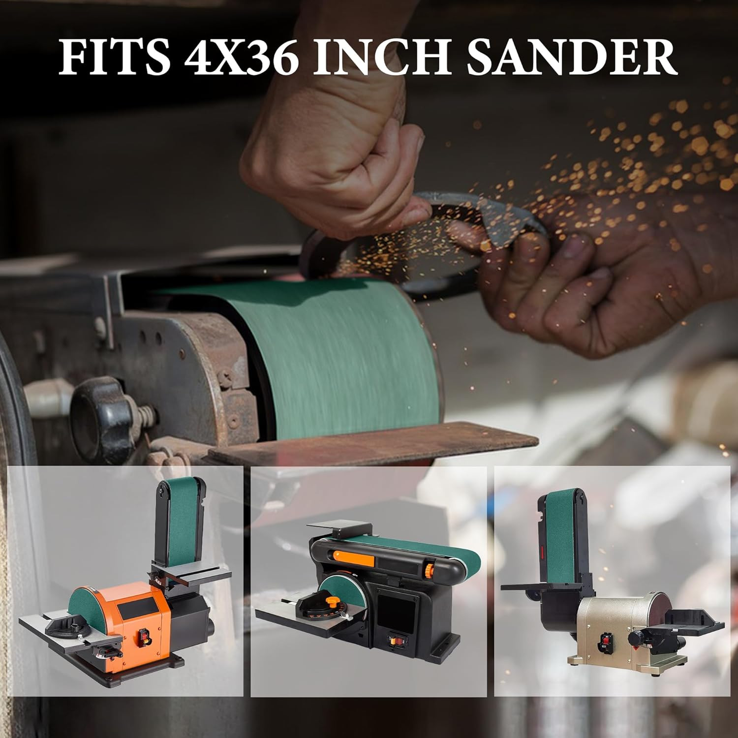 4 X 36 Inch Ceramic Sanding Belts for Metal, 6 Pack 4X36 Sanding Belts 60 80 120