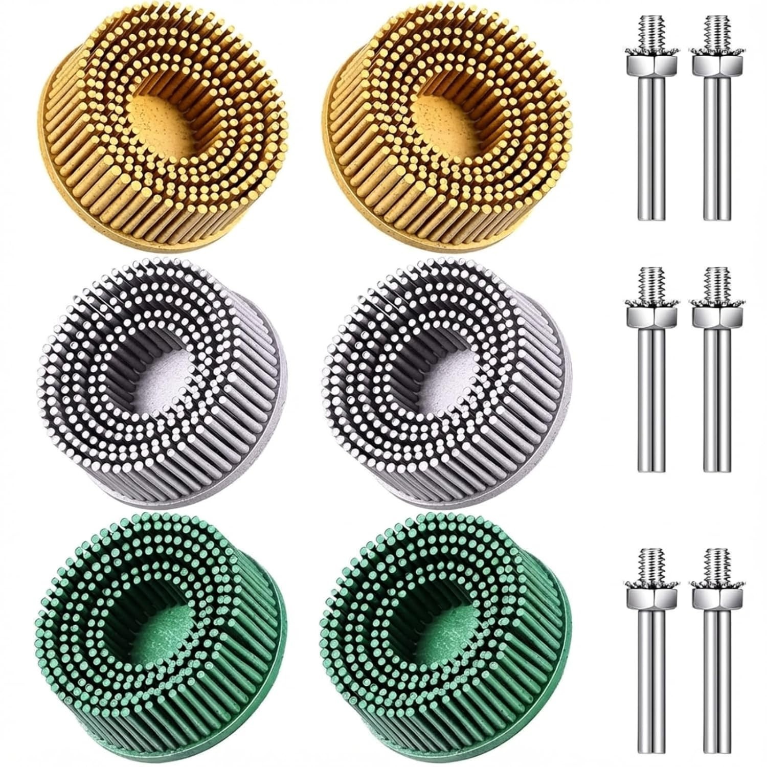 6-Pack 2 Inch Abrasive Bristle Discs for Metal
