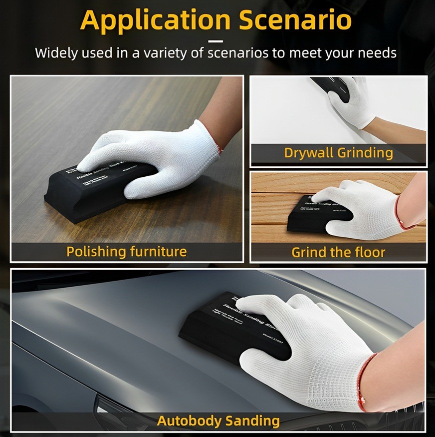 12x Sanding Block Kit Flexible EVA Wet Dry Sanding Blocks for Auto Body Woodwork