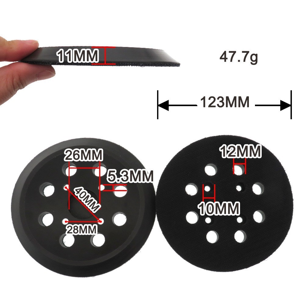 5″ 125mm Hook & Loop Backing Pad for Ryobi RS280VS RS281VS RS290 RS241 Sander