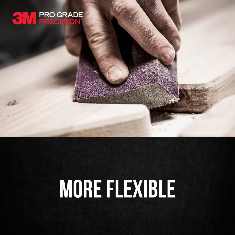 Pro Grade Precision 2.5 in X 4.5 In. X 1 In. Medium 120 Grit 3-In-1 Sanding Spon