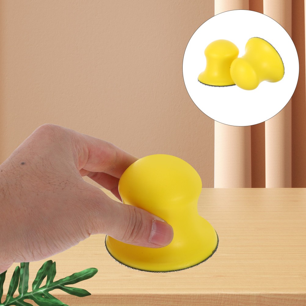 2Pcs Reusable PU Sanding Discs for Car Polishing Hand Grinding Pads Yellow