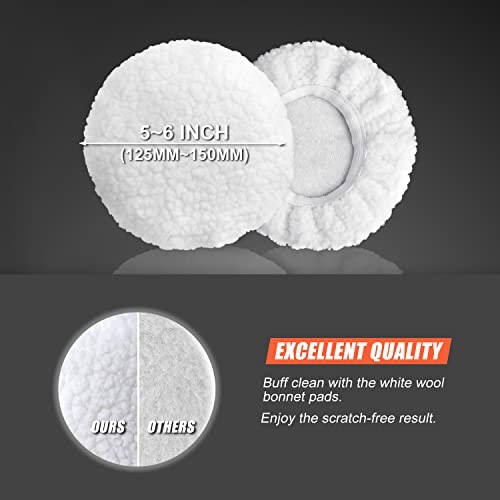 Car Polishing & Buffing Sponge Pads Kit Wool Bonnet Pads for Household 6 Inch