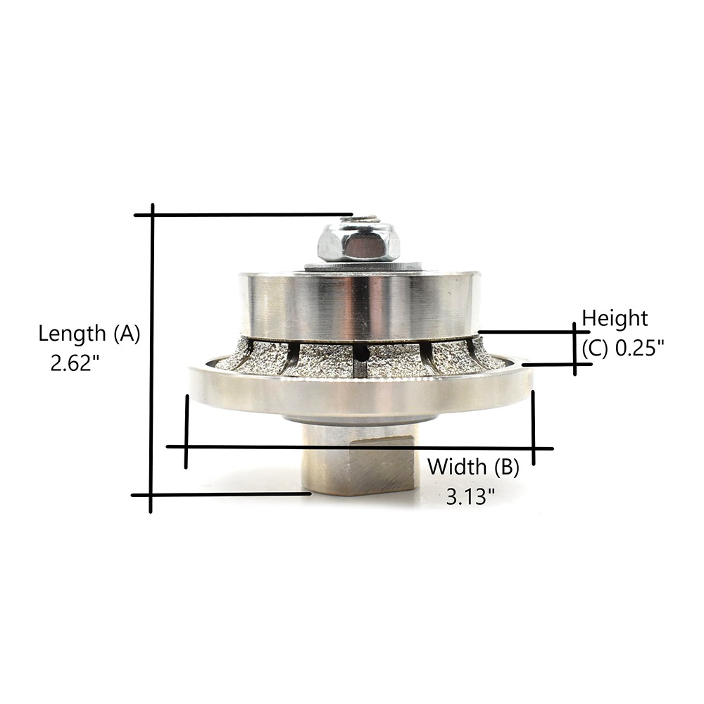 3/16″ Radius Vacuum Brazed Premium Diamond Profile Wheel with Threads – 316RPW