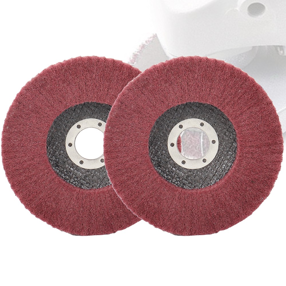 10pcs Nylon Fiber Flap Polishing Wheel Non-woven Grinding Disc For Angle Grinder