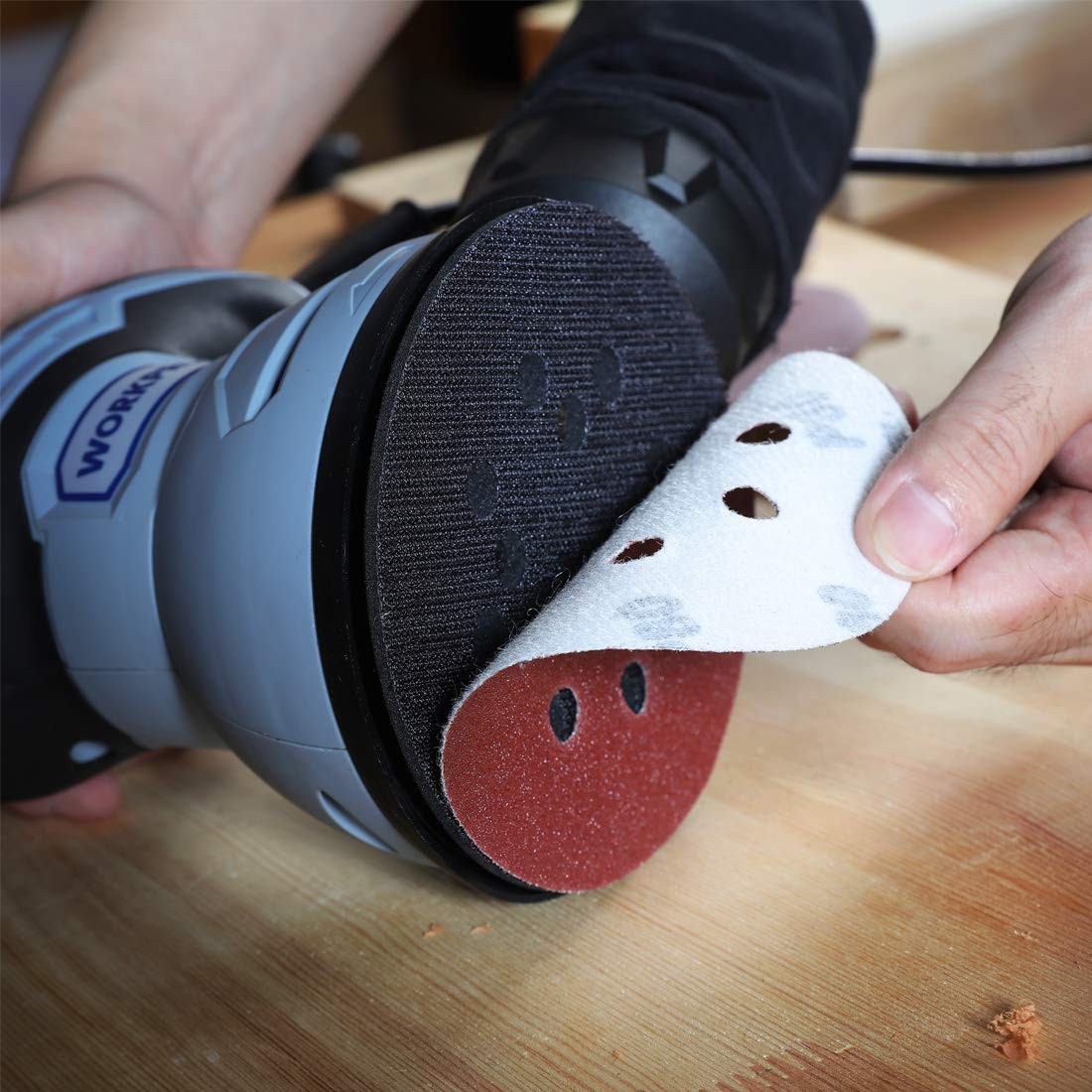 WORKPRO 150-piece Sanding Discs Set 5-Inch 8-Hole for Random Orbital Sander New