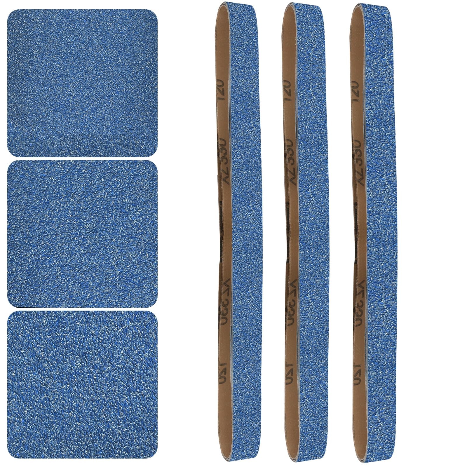 1×42 Inch Sanding Belts 3 Grits Sizes 80/120/150 Heavy Duty Zirconia 12 PCS