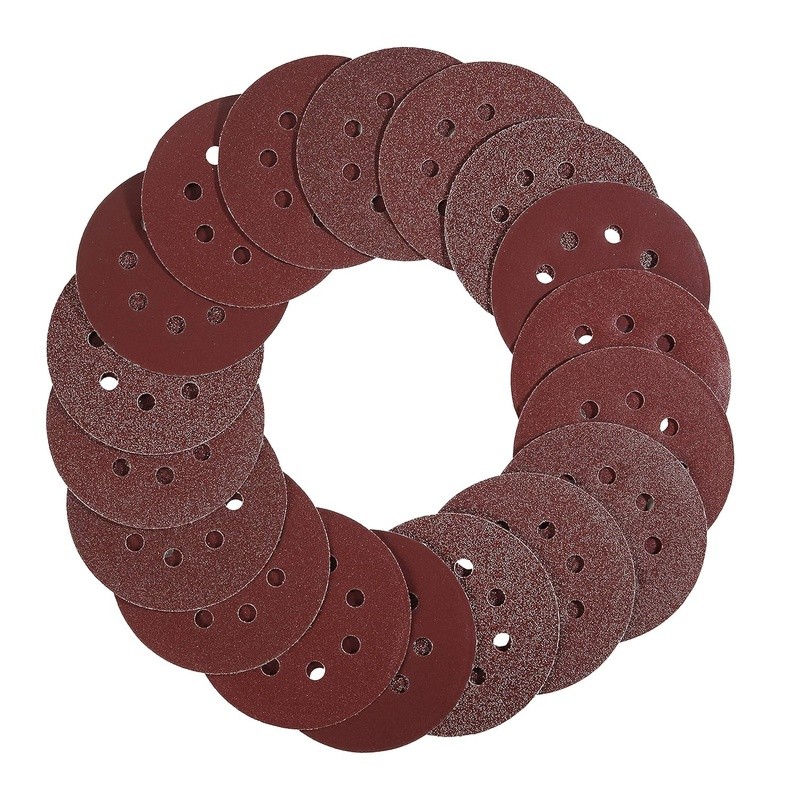 5 Inch Sanding Discs 30 Pack Assorted Grits 40 80 120 220 320 600 8 Hole New