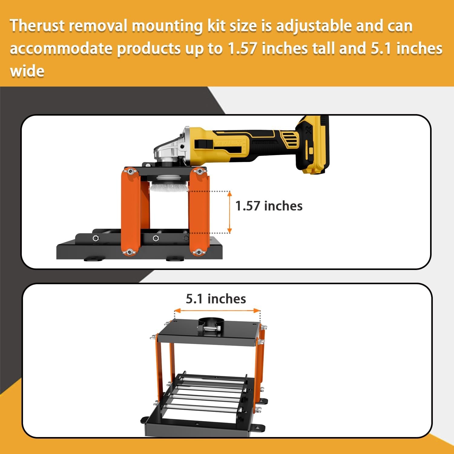 Rust Removal Mounting Kit for Angle Grinder Wire Wheel Brush, Adjustable Height