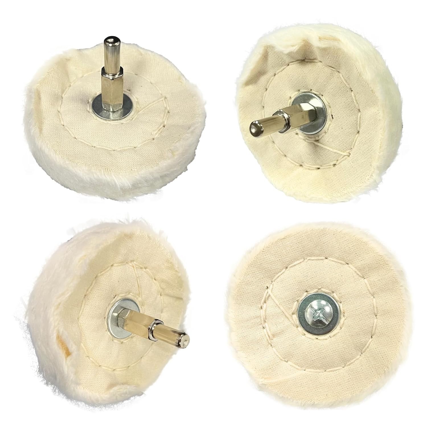 4PCS 3 Inch Cotton Drill Buffing Wheel with 1/4″ Shank, Polishing for sundry