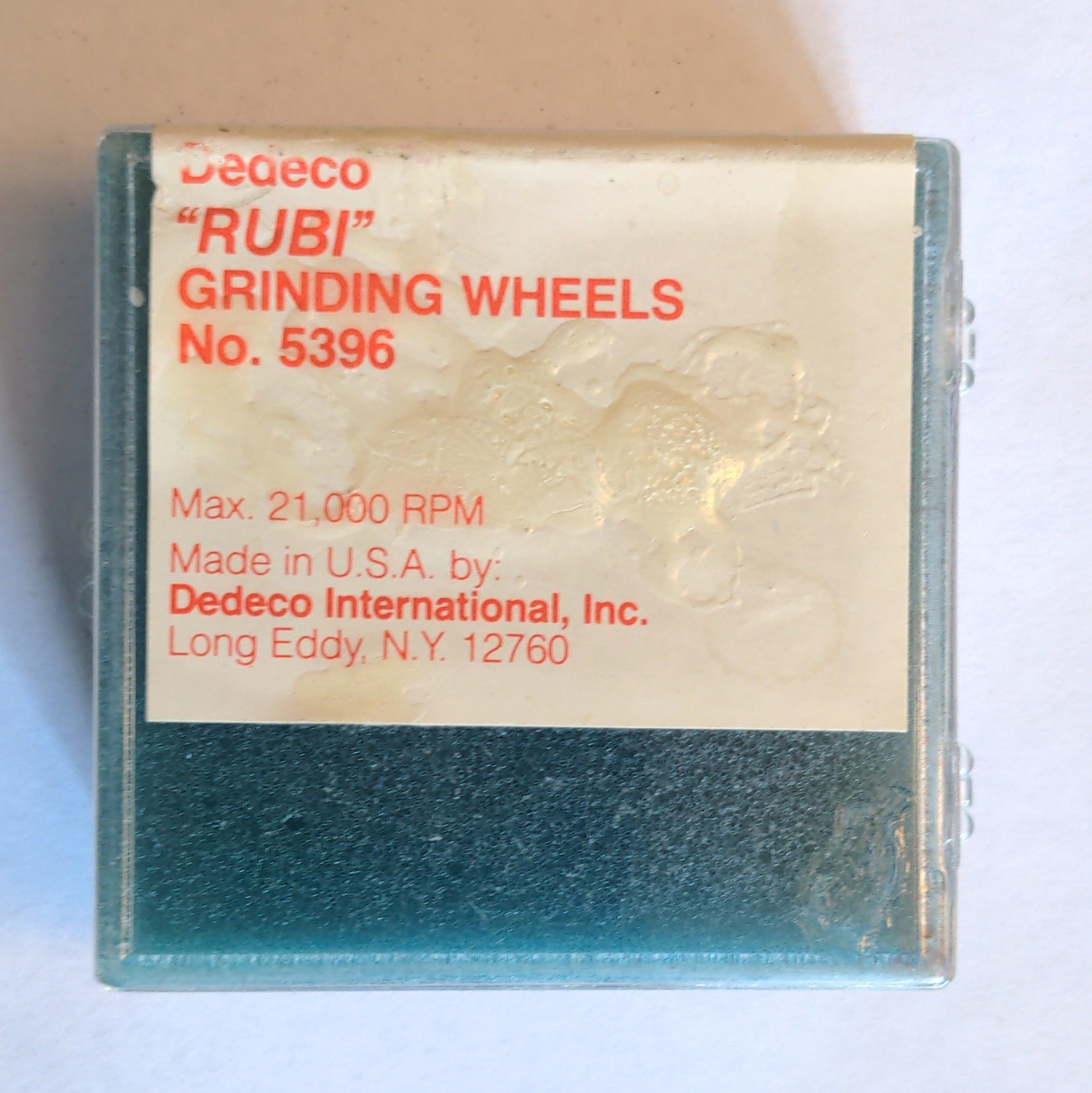 Dedeco Rubi Aluminum Oxide Grinding Wheel 5396 21,000 RPM Ceramic Metals