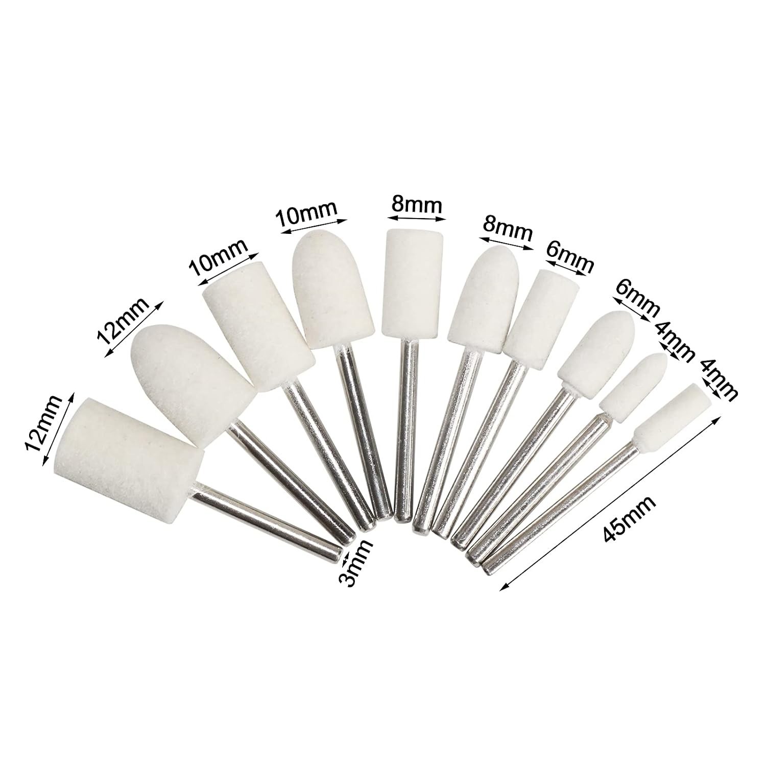 Rotary Tool 1-Inch Polishing Wheel Set – 50 Wool Buffing Wheels for Watch Repair