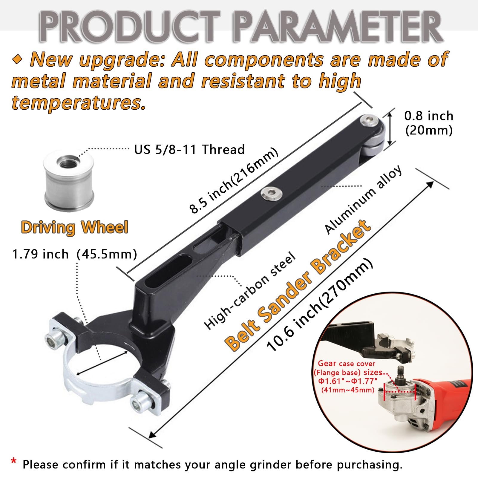 Belt Sander Attachments for Angle Grinder,Detailing Bandfile Sander Adapter with