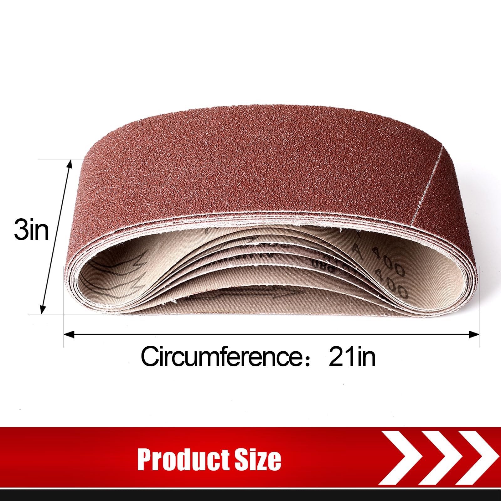 21 Pack 3 x 21 Inch Sanding Belts, 3×21 Belt Sander Sanding Belts 40/60/80/12…
