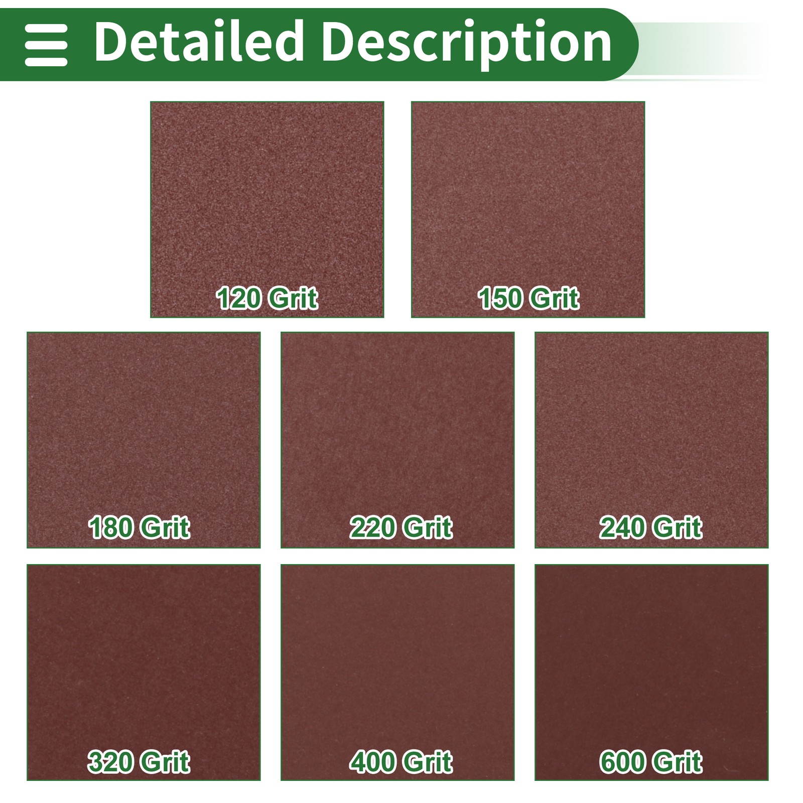 Sandpaper 225x225mm 600 Grit 10 Pcs Red Hook & Loop Sanding Sheets