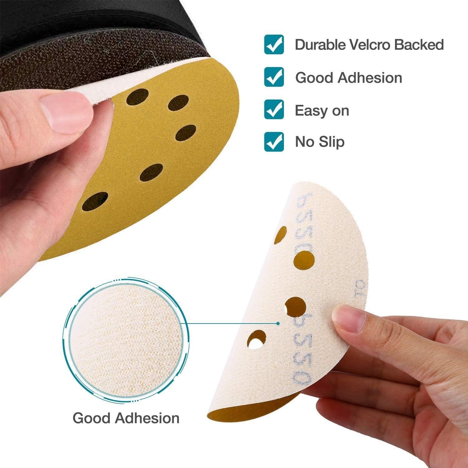 100PCS 5inch✔️ Sanding Discs 8-Hole Hook Loop Sander Orbital Sandpaper 60~400 US