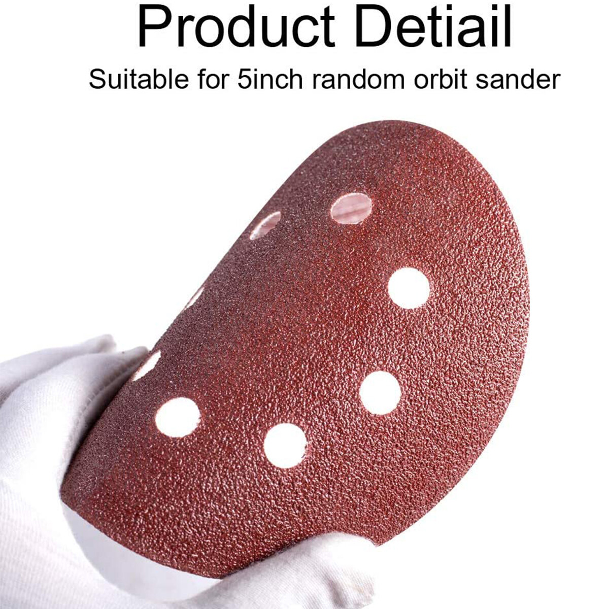 150PCS 5inch Sanding Discs 8-Hole Hook&Loop Orbital Sander Paper Pads 60-600Grit