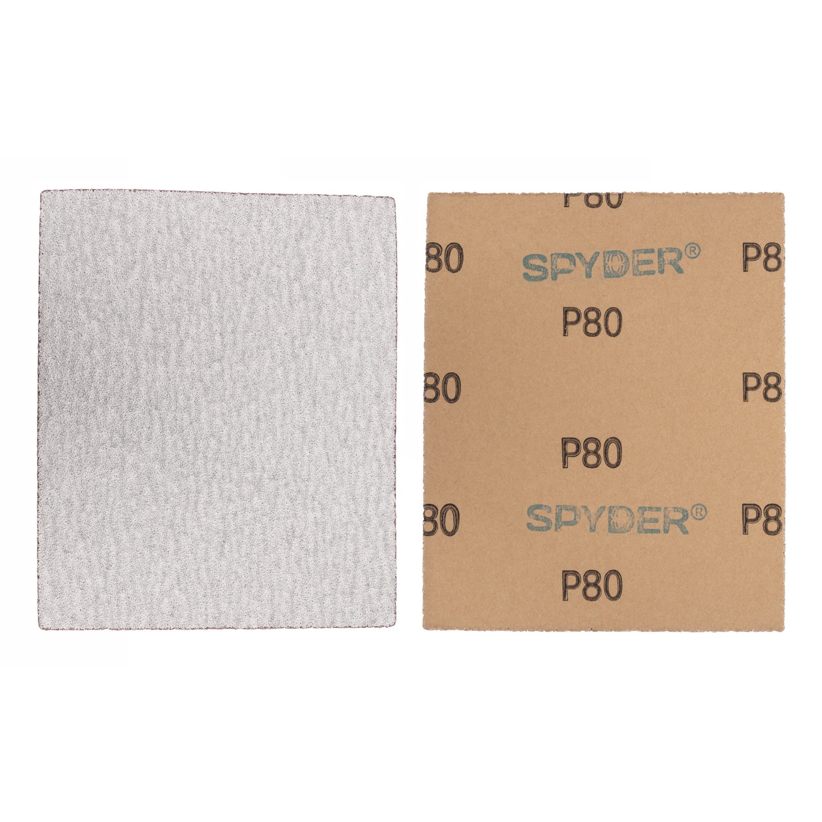 Spyder 4.5 in. x 5.5 in. 80 Grit Aluminum Oxide Sandpaper Sheets 8-Pack 500029