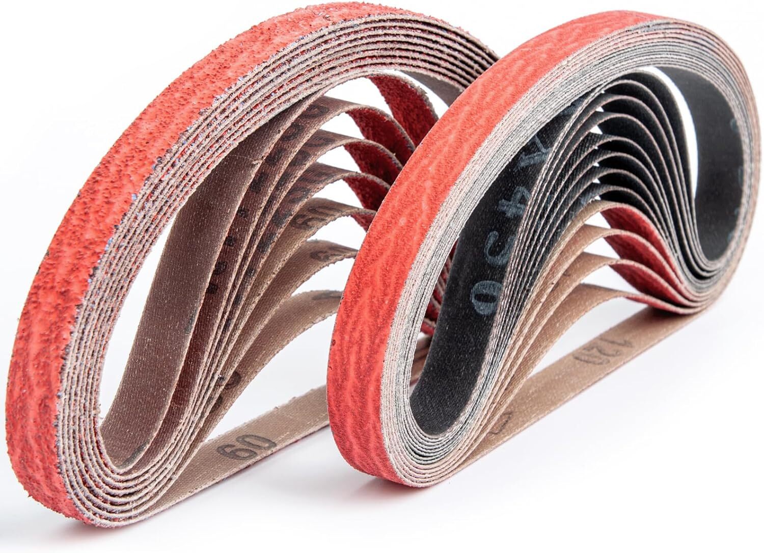 25PACK 3/8 X 13 Metal Grinding Ceramic 10 x 330 mm Sanding Belts, 40-120 Grit