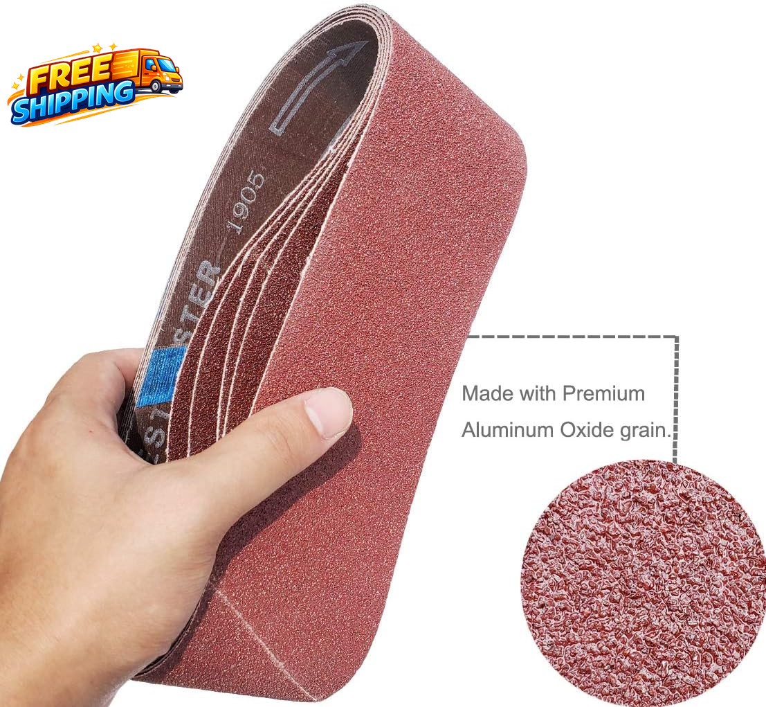 20 PCS 3 Inch X 21 Inch Abrasive Sanding Belts – 5 Each of 40 80 120 240 Grit