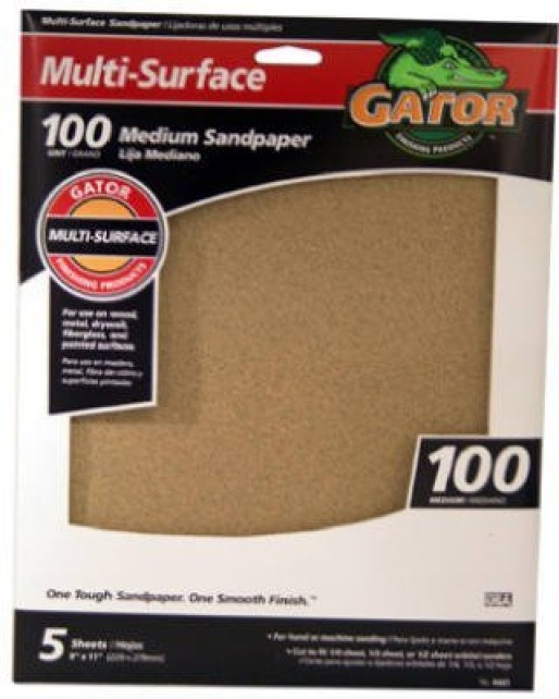 Ali Industries 4441 5Pk 9X11 100G Sandpaper Sandpaper Aluminum Oxide
