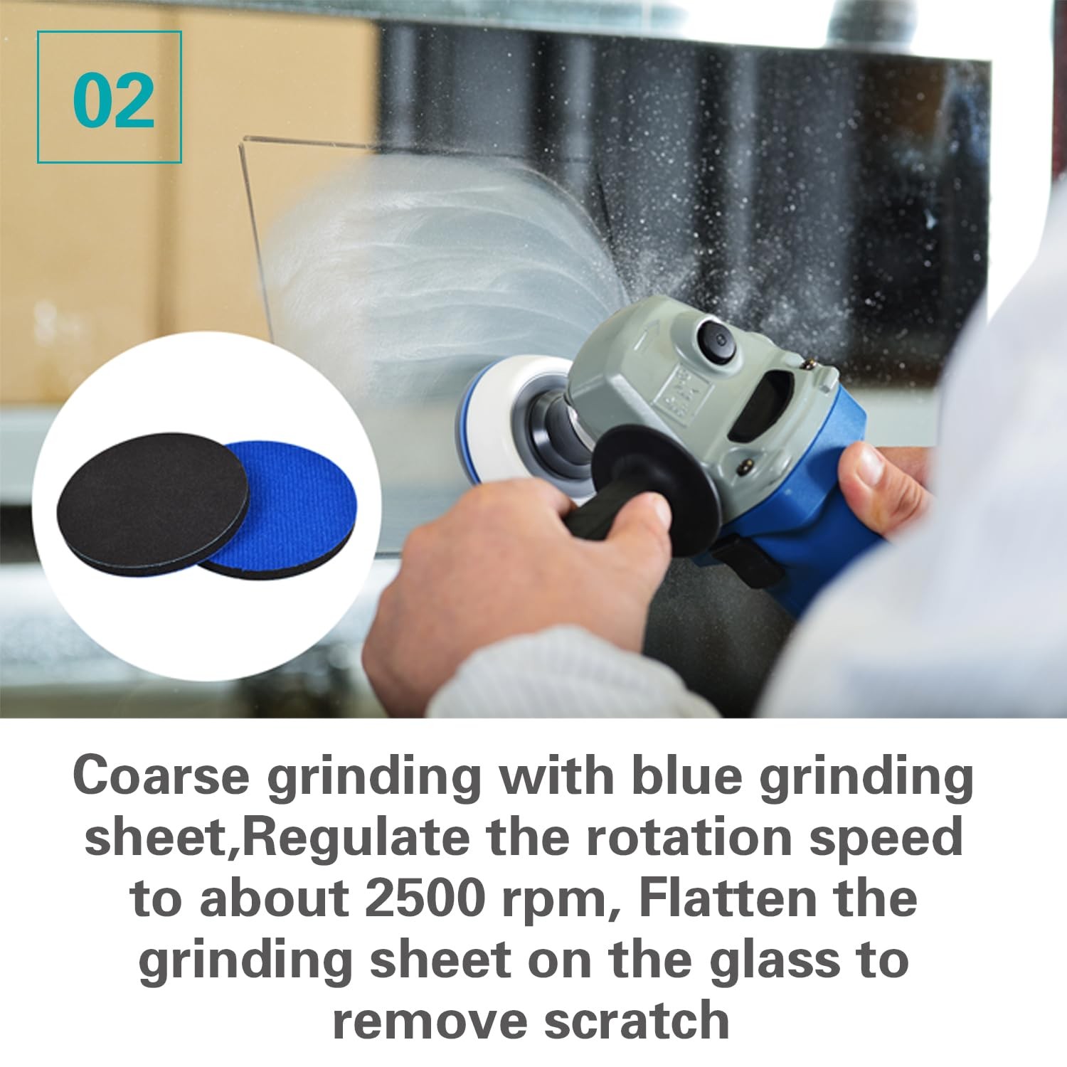 Glass Grinding Polishing Abrasive Disc Sandpaper Pads Kit for Glass Scratch R…
