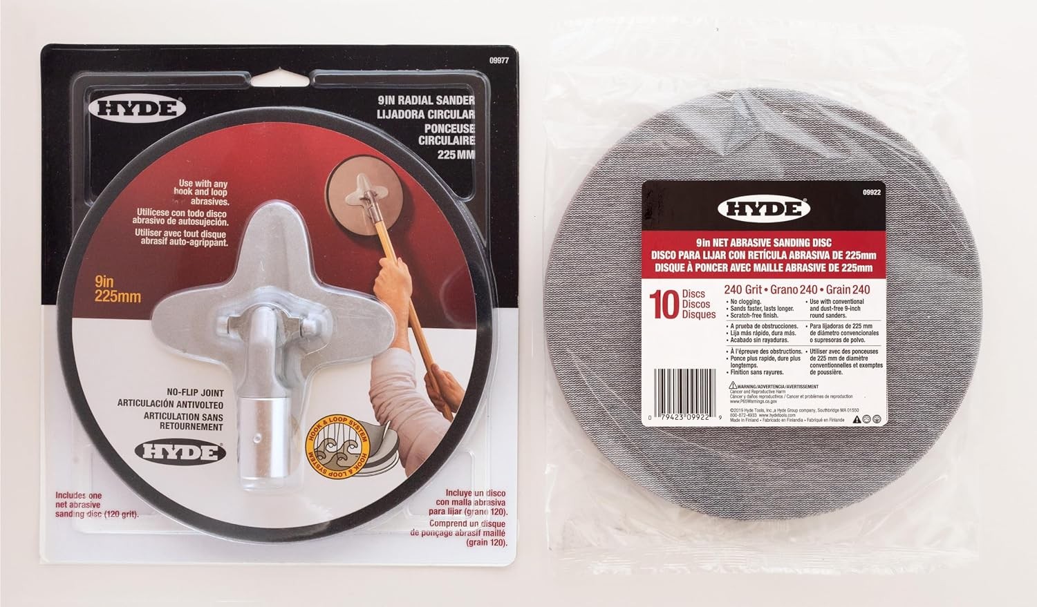 Hyde 09803 9-Inch Radial Sander Kit, Includes (1) 120-Grit Sanding Sheet + (10)