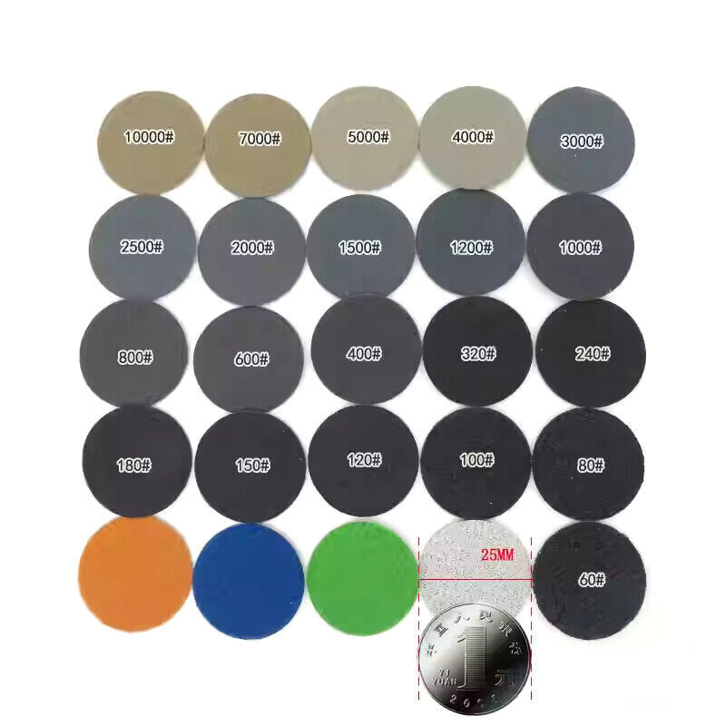 Sanding Discs 1 Inch 25mm Wet & Dry Sanding Sheets Hook & Loop 60Grit -10000Grit