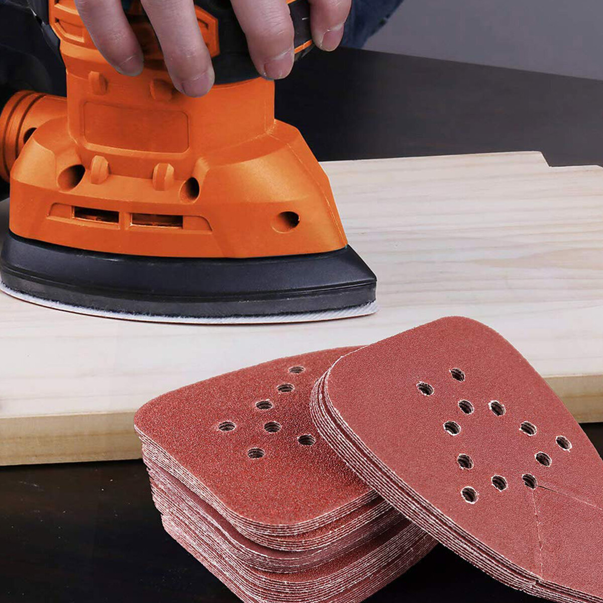 Mouse Sander Sandpaper Detail Sanding Pads Hook Loop 60-220Grit for Black+Decker