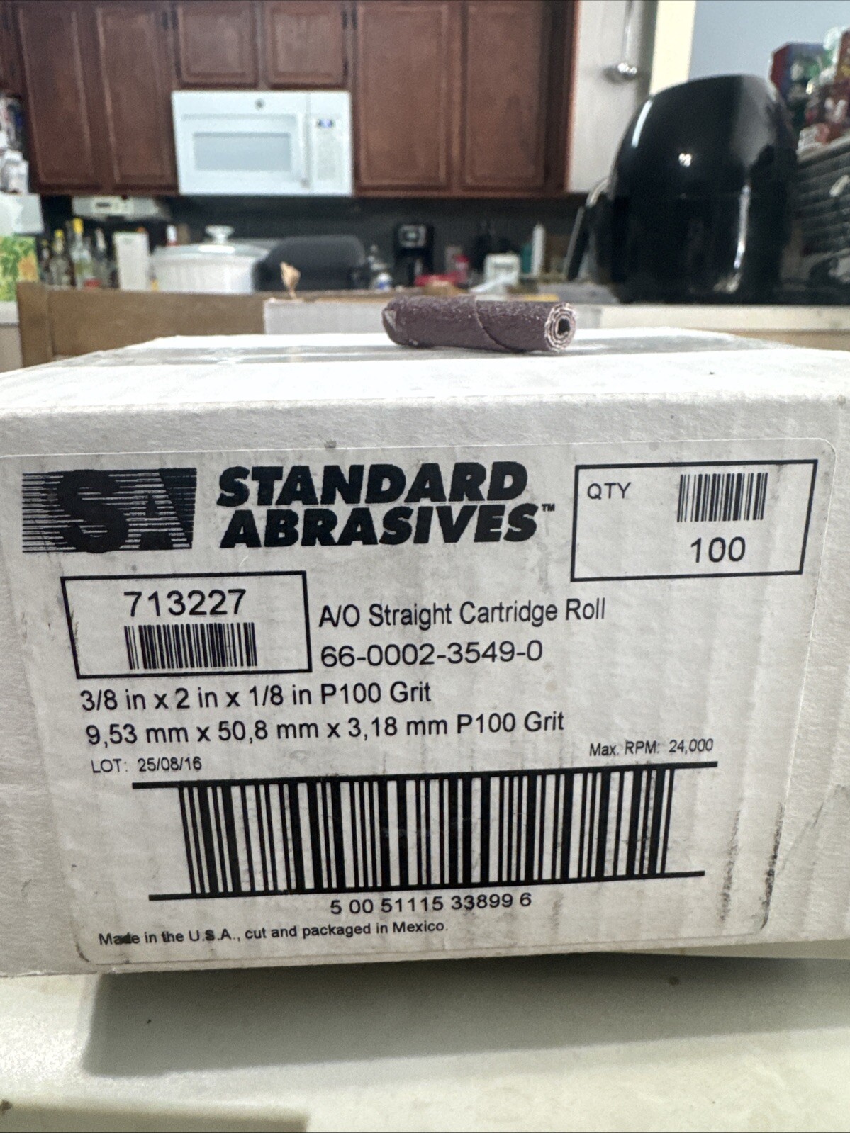 Standard Abrasives 3/8” x 2” x 1/8” P100 Grit