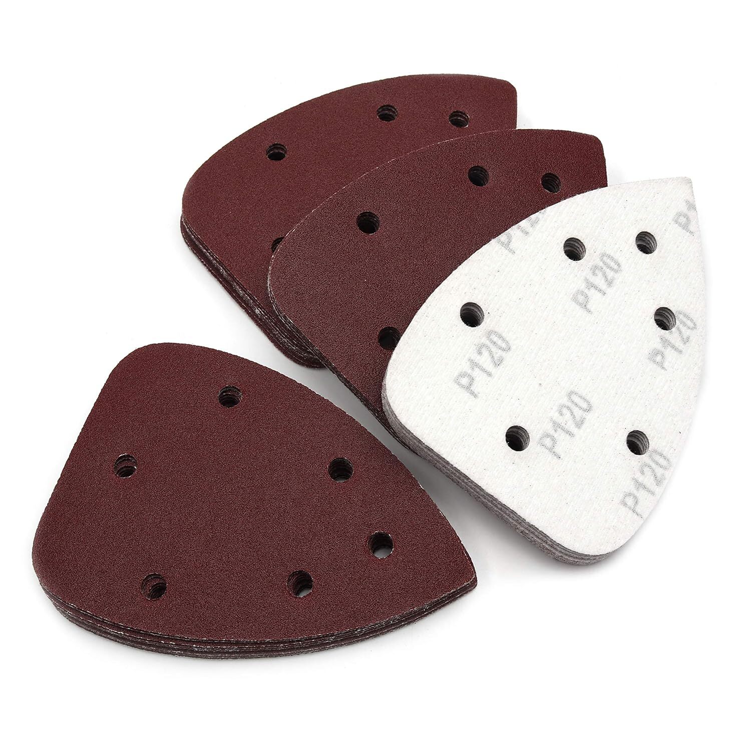 36PCS Mouse Detail Sander Sandpaper Hook Loop Sanding Pads Sheets P60-240