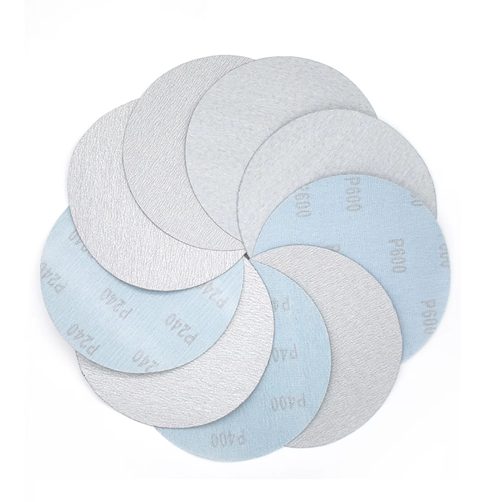 25/50/75/100/125/150/180mm Eccentric Sanding Discs White Sandpaper 60-1200 Grit